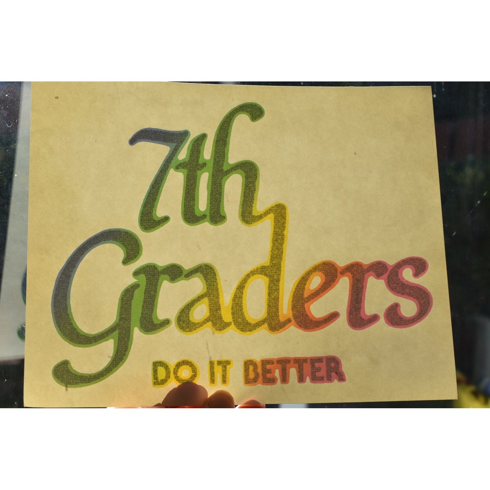 Vintage 70s 7th Graders Do It Better Iron On Transfer Rainbow Graphic NOS A1019